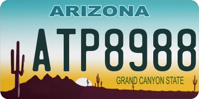 AZ license plate ATP8988