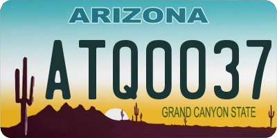 AZ license plate ATQ0037