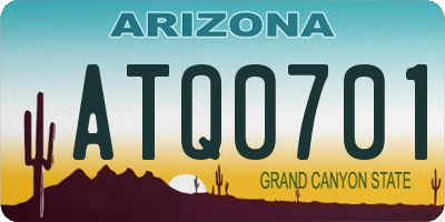 AZ license plate ATQ0701