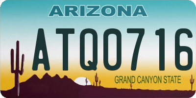 AZ license plate ATQ0716