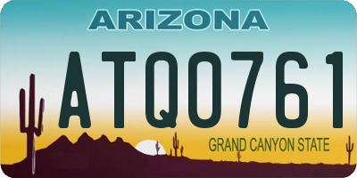 AZ license plate ATQ0761