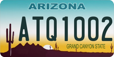 AZ license plate ATQ1002