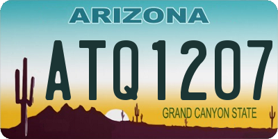 AZ license plate ATQ1207