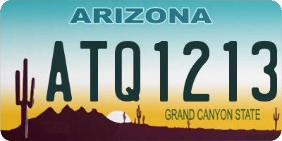 AZ license plate ATQ1213