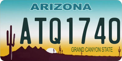 AZ license plate ATQ1740