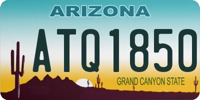 AZ license plate ATQ1850