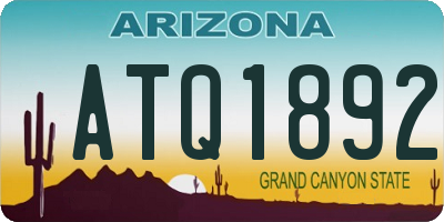 AZ license plate ATQ1892