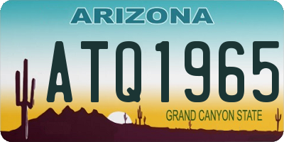 AZ license plate ATQ1965