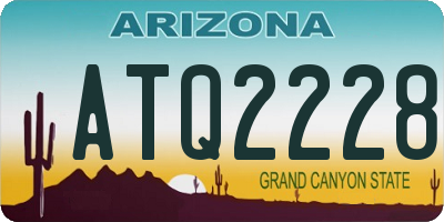 AZ license plate ATQ2228
