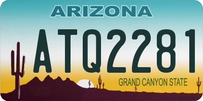 AZ license plate ATQ2281