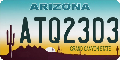 AZ license plate ATQ2303