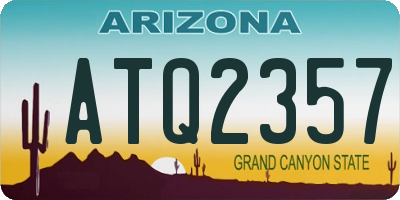 AZ license plate ATQ2357
