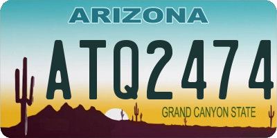 AZ license plate ATQ2474