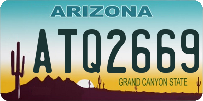 AZ license plate ATQ2669