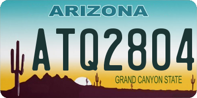 AZ license plate ATQ2804