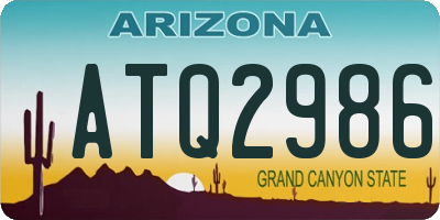 AZ license plate ATQ2986