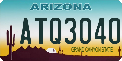 AZ license plate ATQ3040