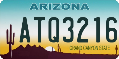 AZ license plate ATQ3216