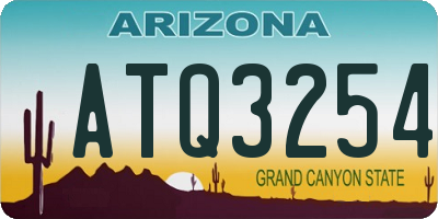 AZ license plate ATQ3254