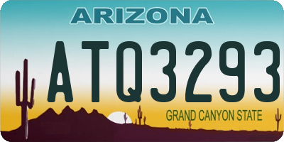 AZ license plate ATQ3293