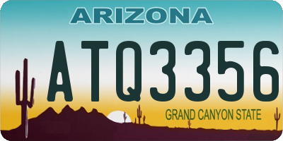 AZ license plate ATQ3356