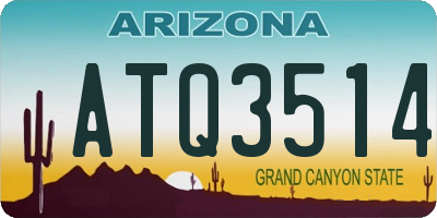 AZ license plate ATQ3514