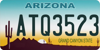 AZ license plate ATQ3523