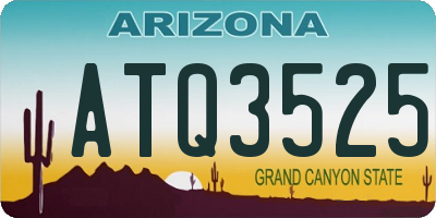 AZ license plate ATQ3525