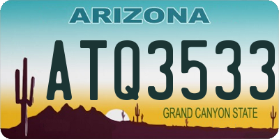 AZ license plate ATQ3533