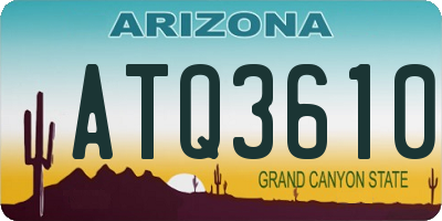 AZ license plate ATQ3610