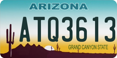 AZ license plate ATQ3613