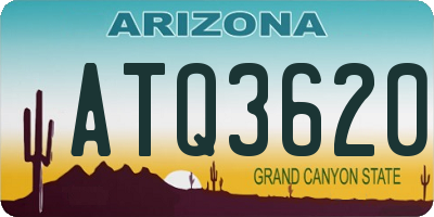 AZ license plate ATQ3620