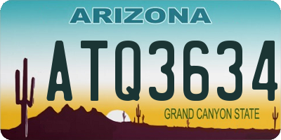 AZ license plate ATQ3634