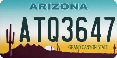 AZ license plate ATQ3647