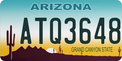 AZ license plate ATQ3648