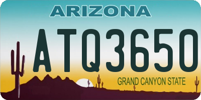 AZ license plate ATQ3650