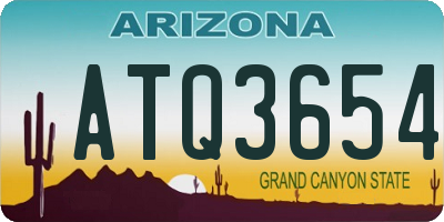 AZ license plate ATQ3654