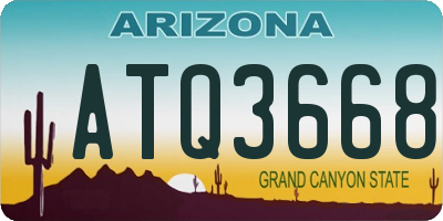 AZ license plate ATQ3668