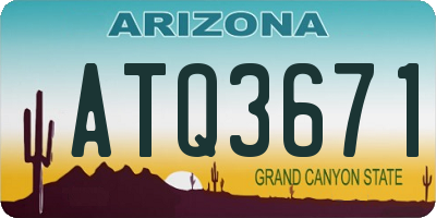 AZ license plate ATQ3671