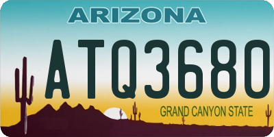 AZ license plate ATQ3680