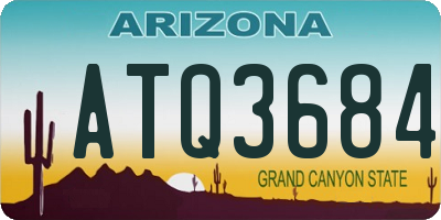 AZ license plate ATQ3684