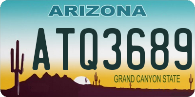 AZ license plate ATQ3689