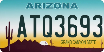AZ license plate ATQ3693