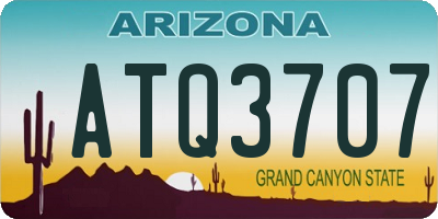 AZ license plate ATQ3707