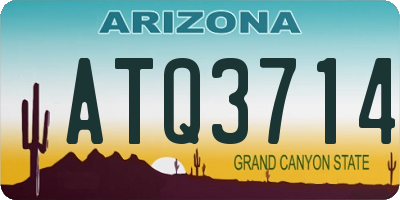 AZ license plate ATQ3714