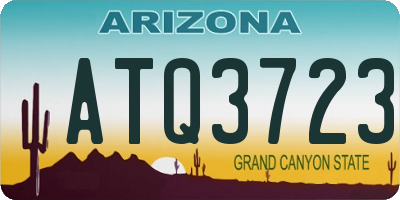 AZ license plate ATQ3723