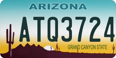 AZ license plate ATQ3724