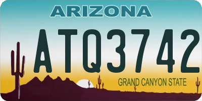 AZ license plate ATQ3742