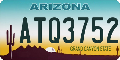 AZ license plate ATQ3752