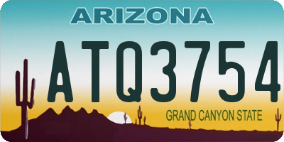 AZ license plate ATQ3754